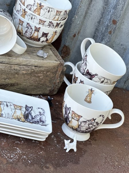 Katt porslin med katter