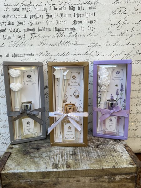 Aroma set doft pinnar Vanilj Lavendel och Bomull 