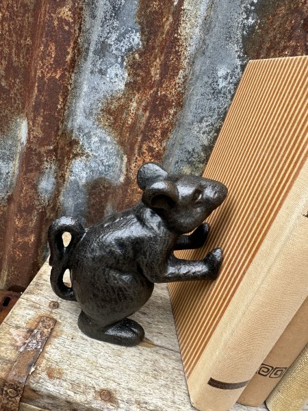 Bokstöd råtta i järn 