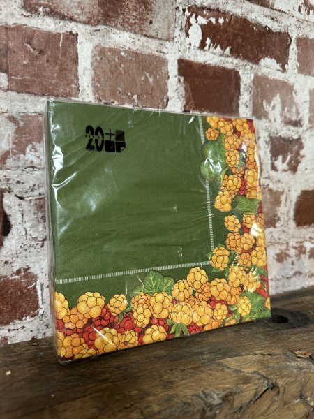 Servetter med hjortron på skogs grön bas