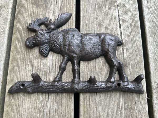 Hängare älg i järn med krokar