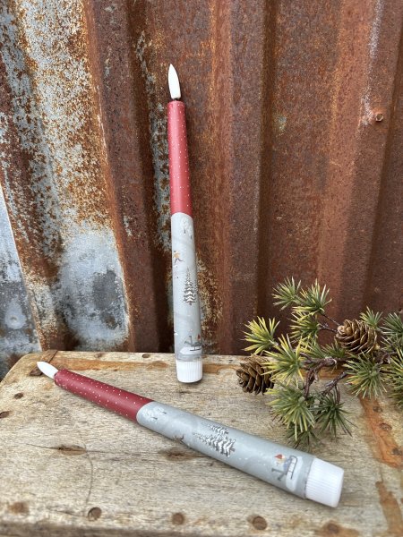 Timerljus med vackert vinter motiv 2-pack LED ljus