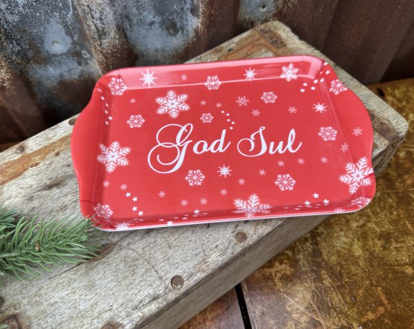 Bricka God Jul med snöflingor