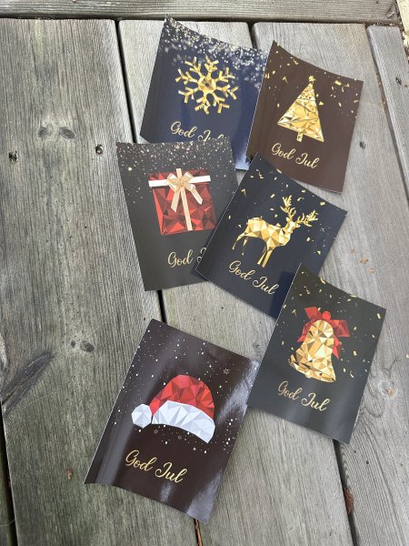 Klistermärken God Jul till vinflaskor med julmotiv 