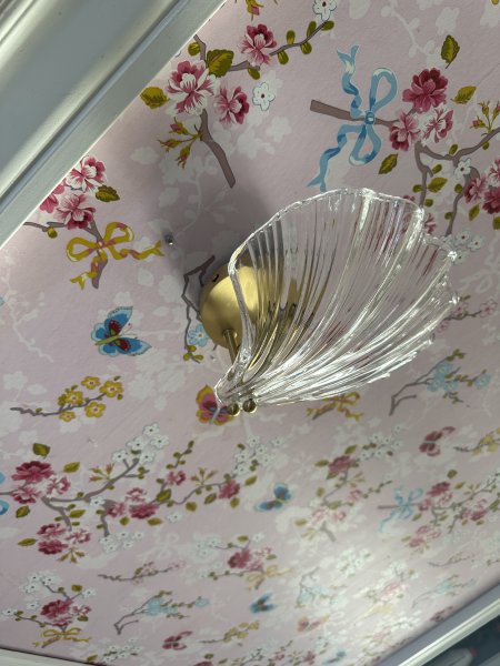 Vägglampa snäckskal i glas och guld