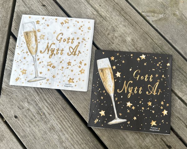 Nyårs servetter med stjärnor, glam och glamor