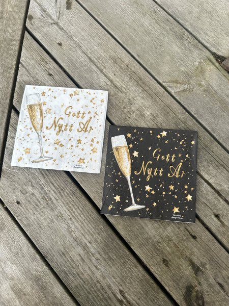 Nyårs servetter med stjärnor, glam och glamor