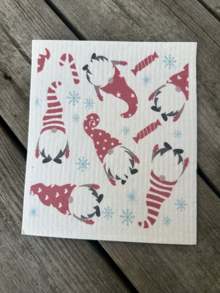 Disktrasa med jultomtar 