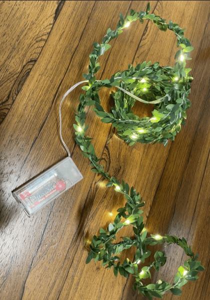 Ljusslinga med gröna blad 