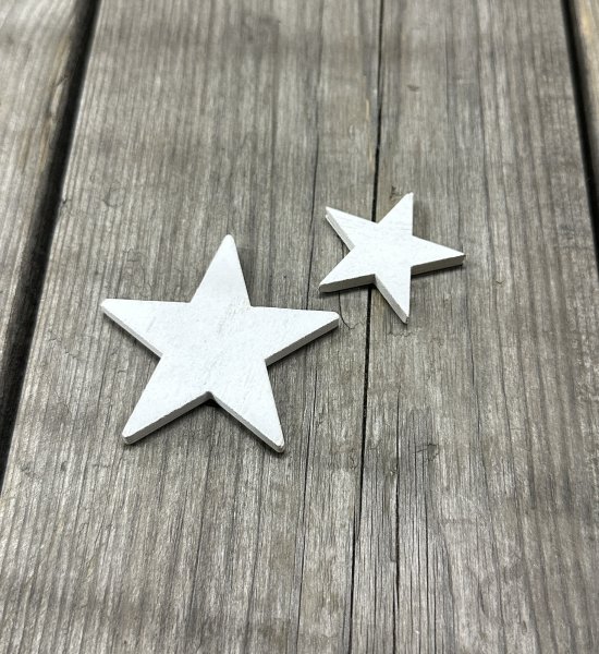 Vit stjärna i trä att dekorera med 