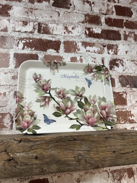 Bricka Magnolia med fjärilar