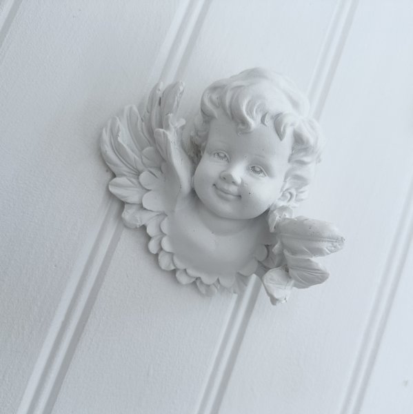 Vit ängel för vägg 