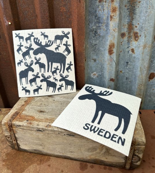 Disktrasa med älg och älgar på 