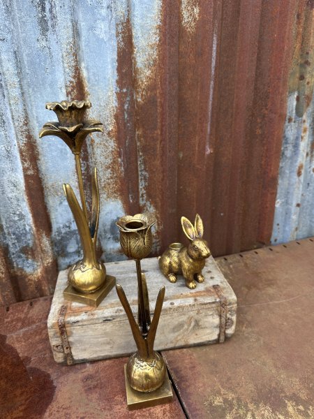 Vacker ljusstake blomma i guld