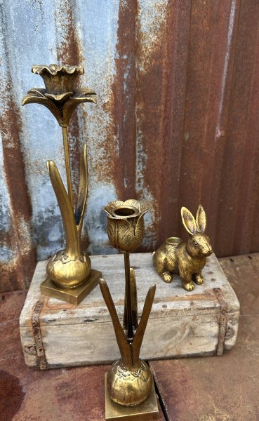 Vacker ljusstake blomma i guld