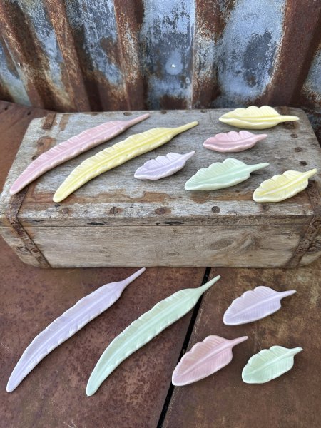 Pastell färgad fjäder i porslin att dekorera med 