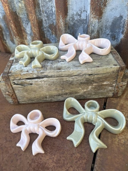 Rosett ljusstake i Rosa & Grönt