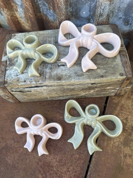 Rosett ljusstake i Rosa & Grönt