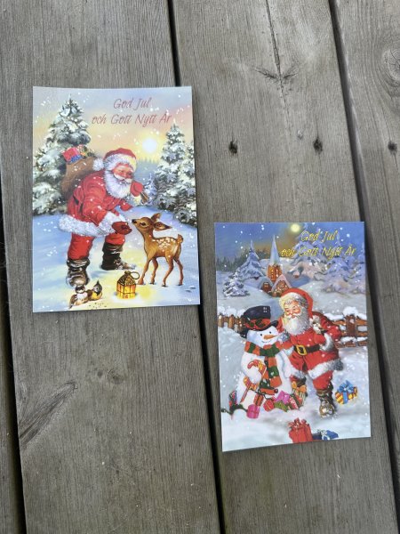 Julkort med klassiskt jul motiv