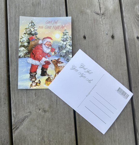 Julkort med klassiskt jul motiv