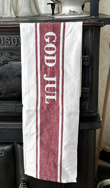 Kökshandduk God Jul i vitt och rött