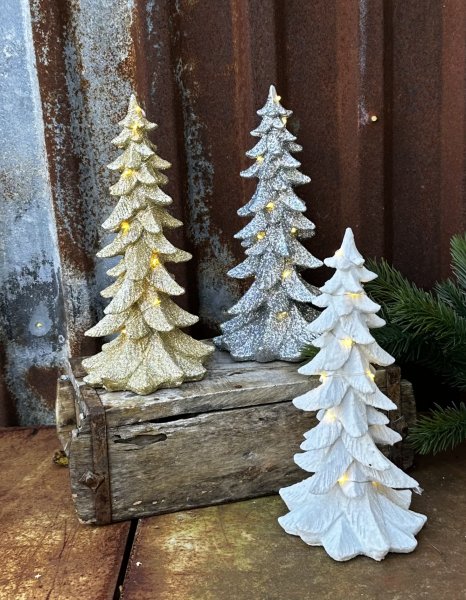 Vacker glitter gran julgran med LED belysning