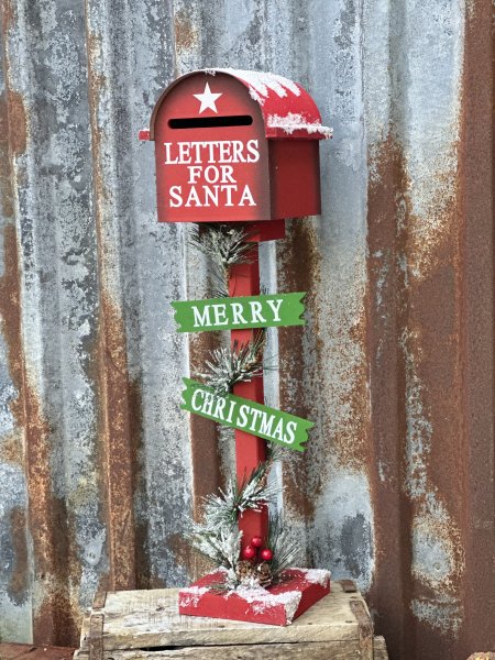 Postlåda Letters to Santa jul dekorerad