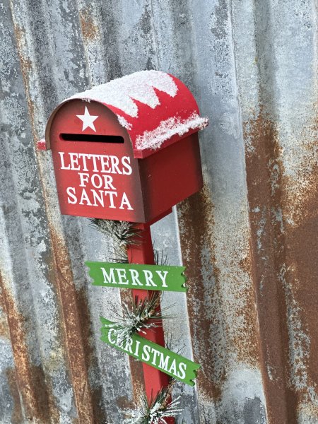 Postlåda Letters to Santa jul dekorerad