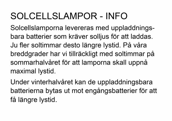 Svart lampa med solcell att hänga