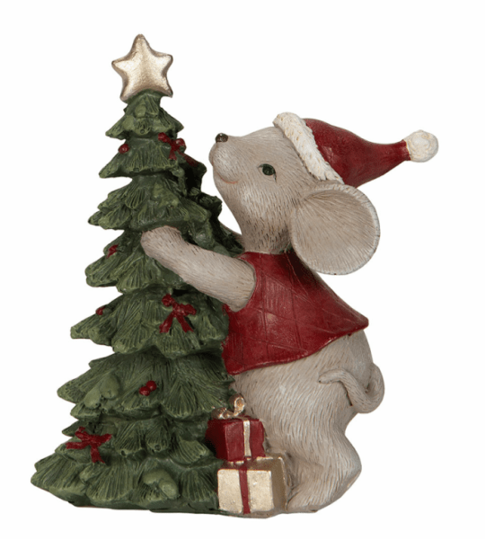 Söt jul mus med julgran 