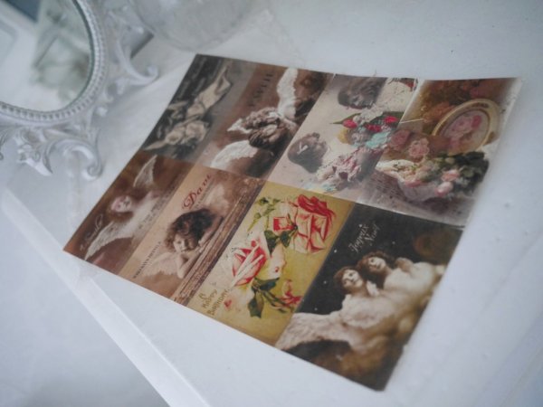 Klistermärken med rosor och änglar i Fransk stil