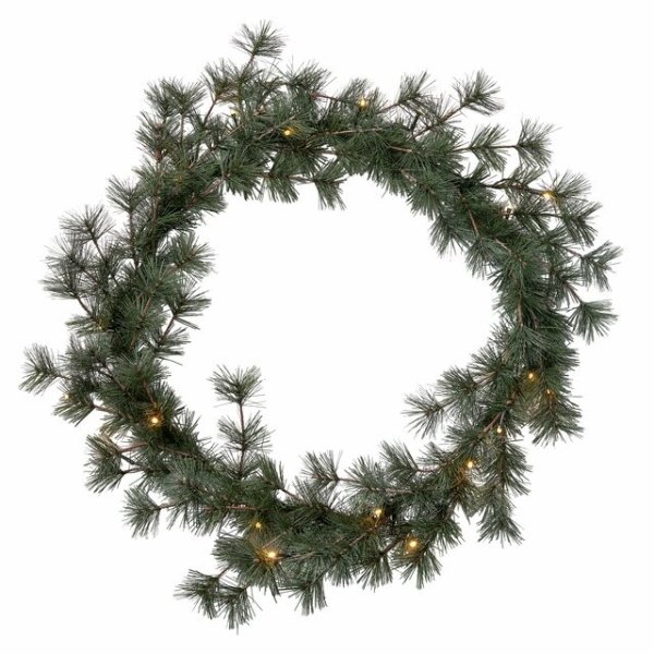 Stor grön krans med LED belysning