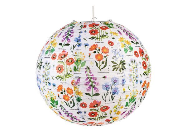 Vacker lampskärm vildblommor i modell rislampa