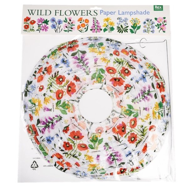 Vacker lampskärm vildblommor i modell rislampa