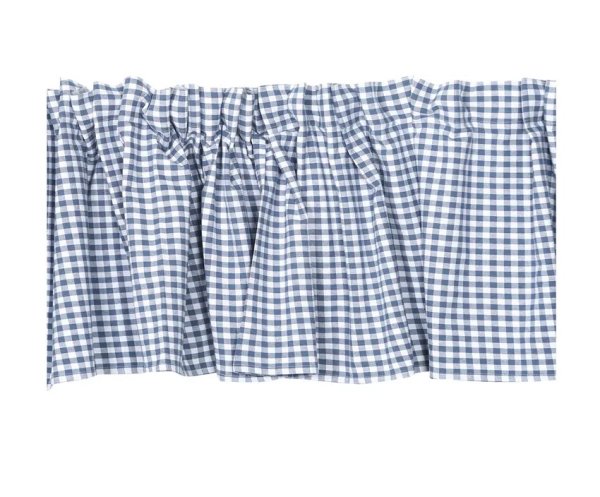 Rutig gardinkappa Bella i blått och vitt