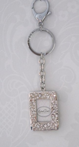 Nyckelring "bling bling" med fotoram silver strass