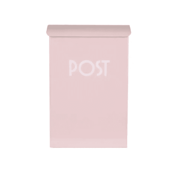 Postlåda rosa i plåt gammeldag retro modell - För Trädgården