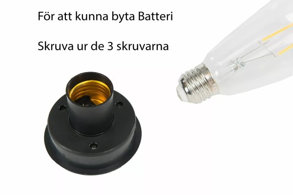 Svart lampa med solcell att hänga