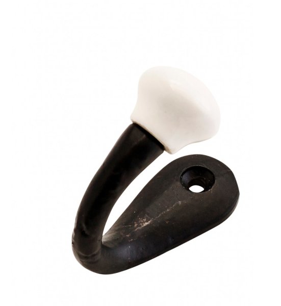 Krok H ngare Svart Med Vit Porslins Knopp krok-h-ngare-svart-med-vit-porslins-knopp