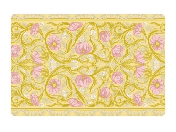 Bordstablett med rosa blommor 