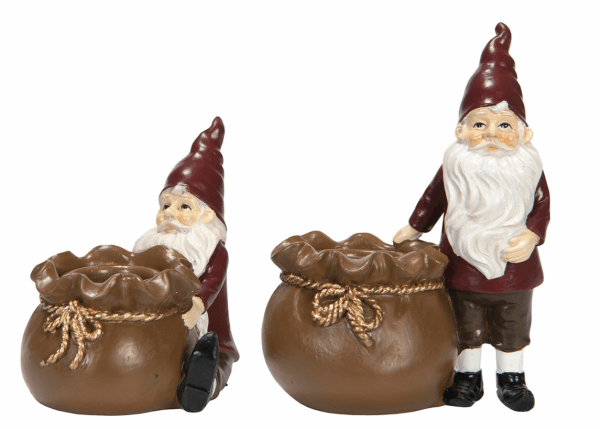 Tomte ljusstake tomte med säck 