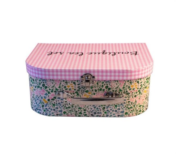 Boutique tea set fin picknick väska med blommig servis