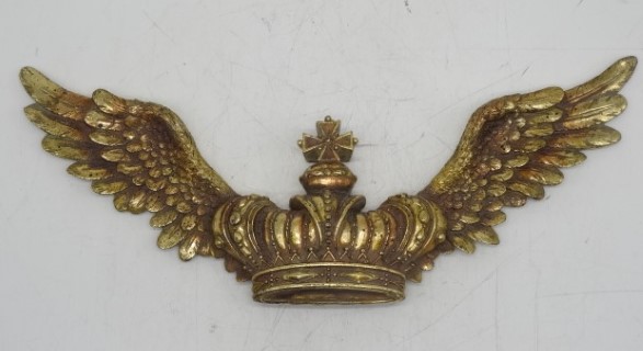 Väggkrön breda vingar med krona i guld